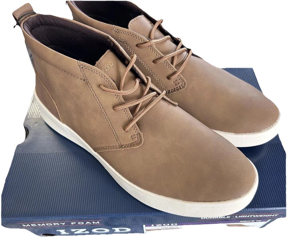 IZOD Men’s Memory Foam Palmer Shoes Size 10 Brown New In Box